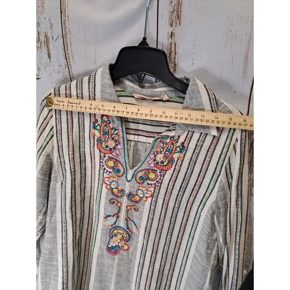 Soft Surrondings Women's V-Neck Tunic Blouse Floral - Picture 3 of 10